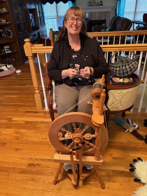 A Finished Scarf and Some Spinning